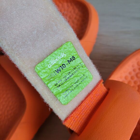 Allbirds Sugar Sliders Womens 10 Slip On Slides Comfort Cane Sandals Orange - Picture 7 of 8
